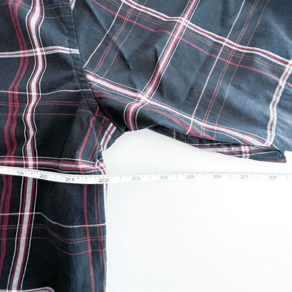 Billabong Mens Casual Button Down Shirt Plaid Short Sleeve Black Red XL - Picture 5 of 6
